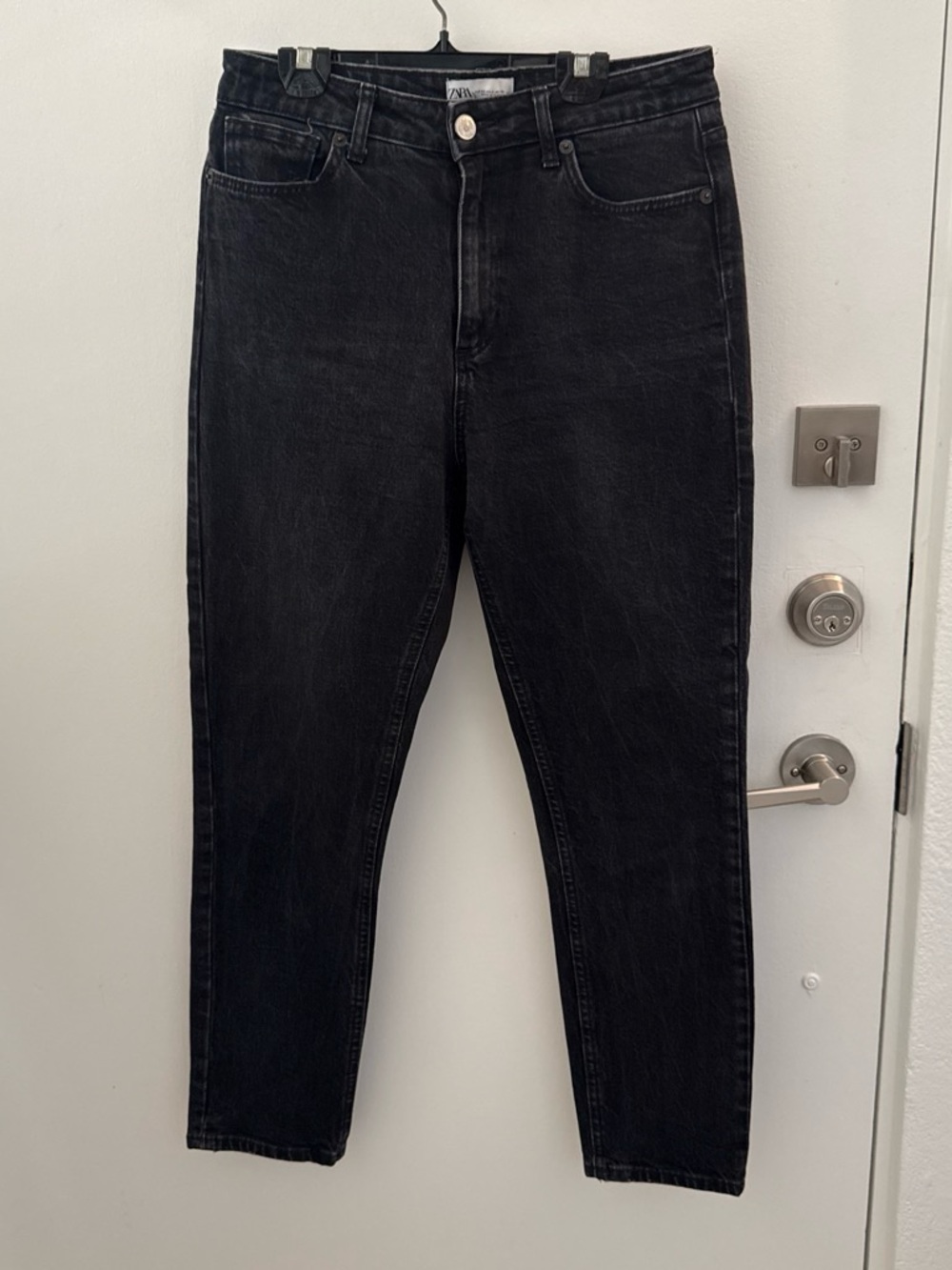 Zara High-Rise Black Washed Women's Jeans